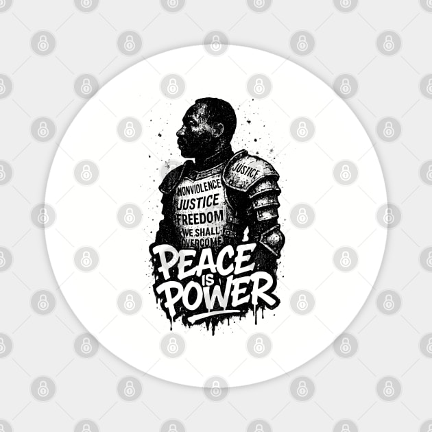 MLK: Peace is Power Street-Style Magnet by UrbanLifeApparel